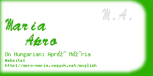 maria apro business card