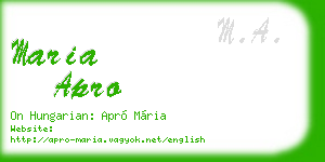 maria apro business card
